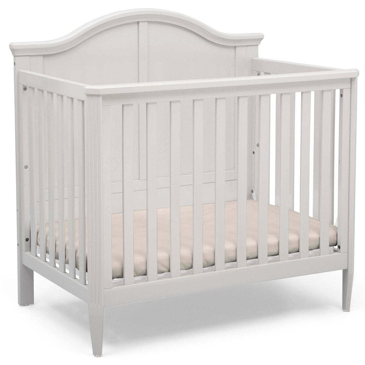 Mini Convertible Baby Crib with Mattress in Bianca White P166583
