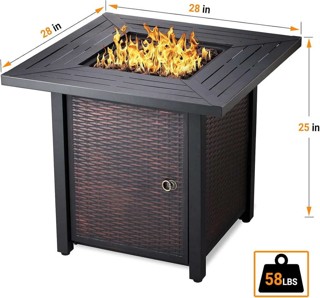 50,000 BTU Rectangular Steel Fire Pit Table G512295