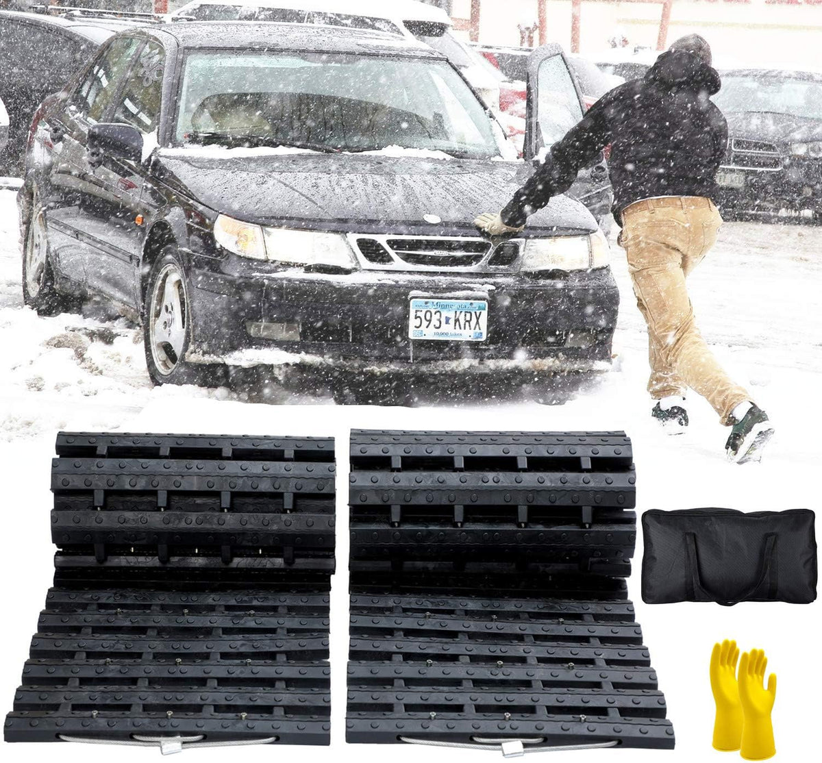 2pcs*27.6in Tire Traction Mat Q8753