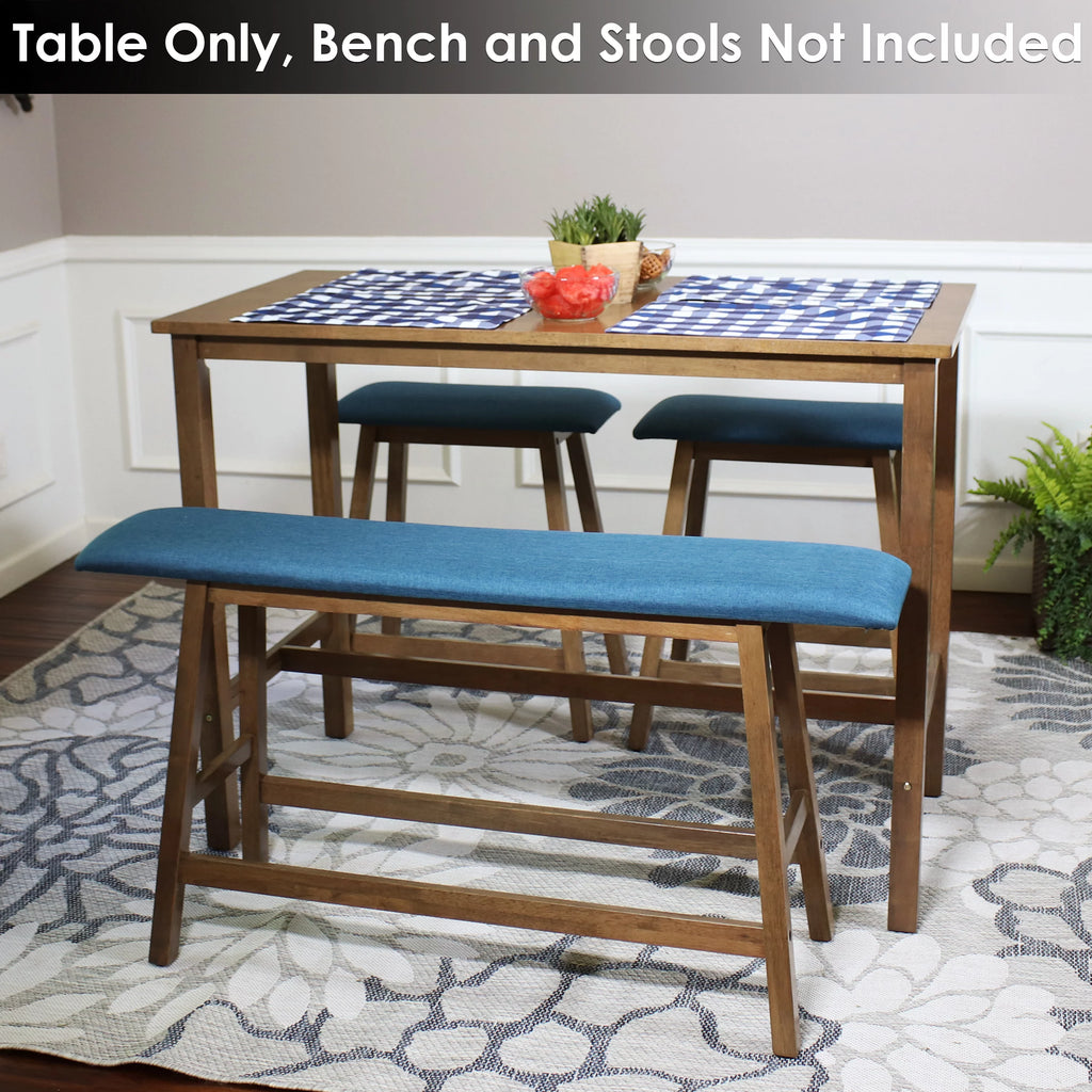 Counter-Height Wooden Dining Table Weathered Oak Finish B19414