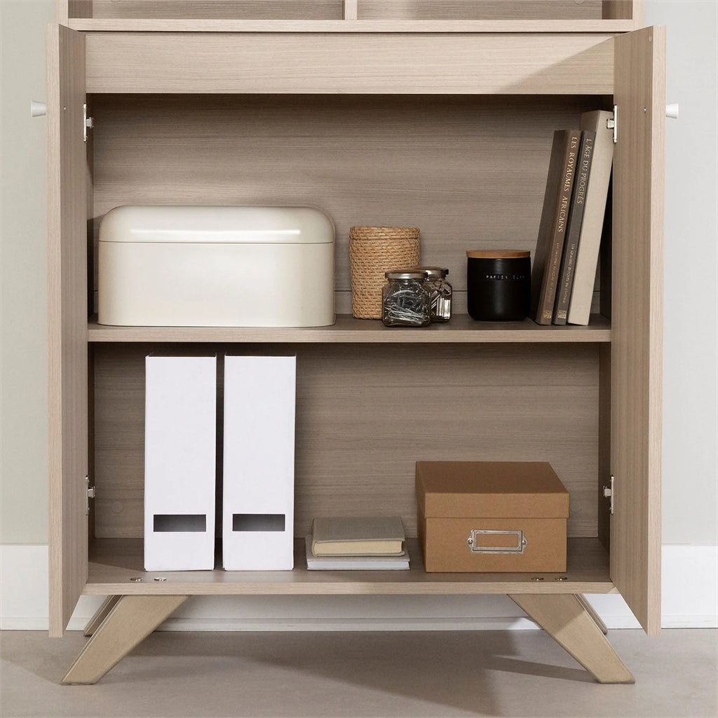 Contemporary Bookcase with 2 Doors & 4 Open Storage Spaces I2773