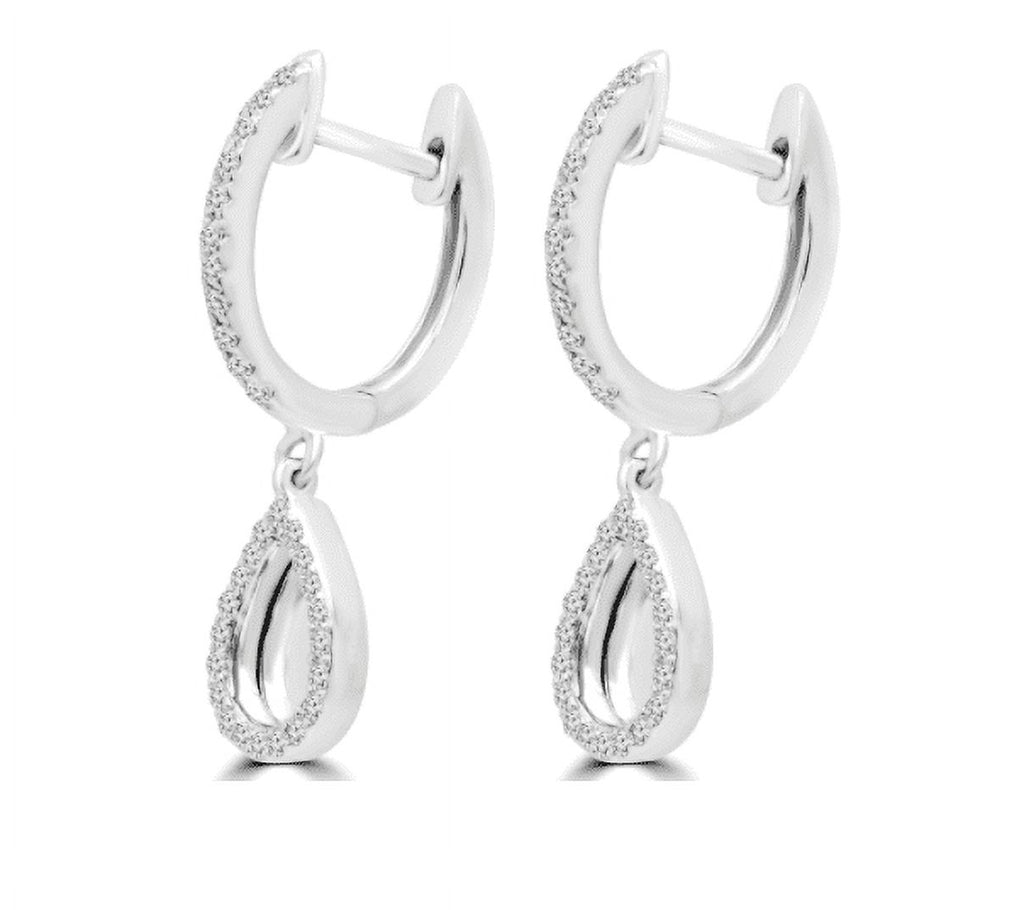 14K White Gold Round Drop Earring Lab Grown Diamond J230310