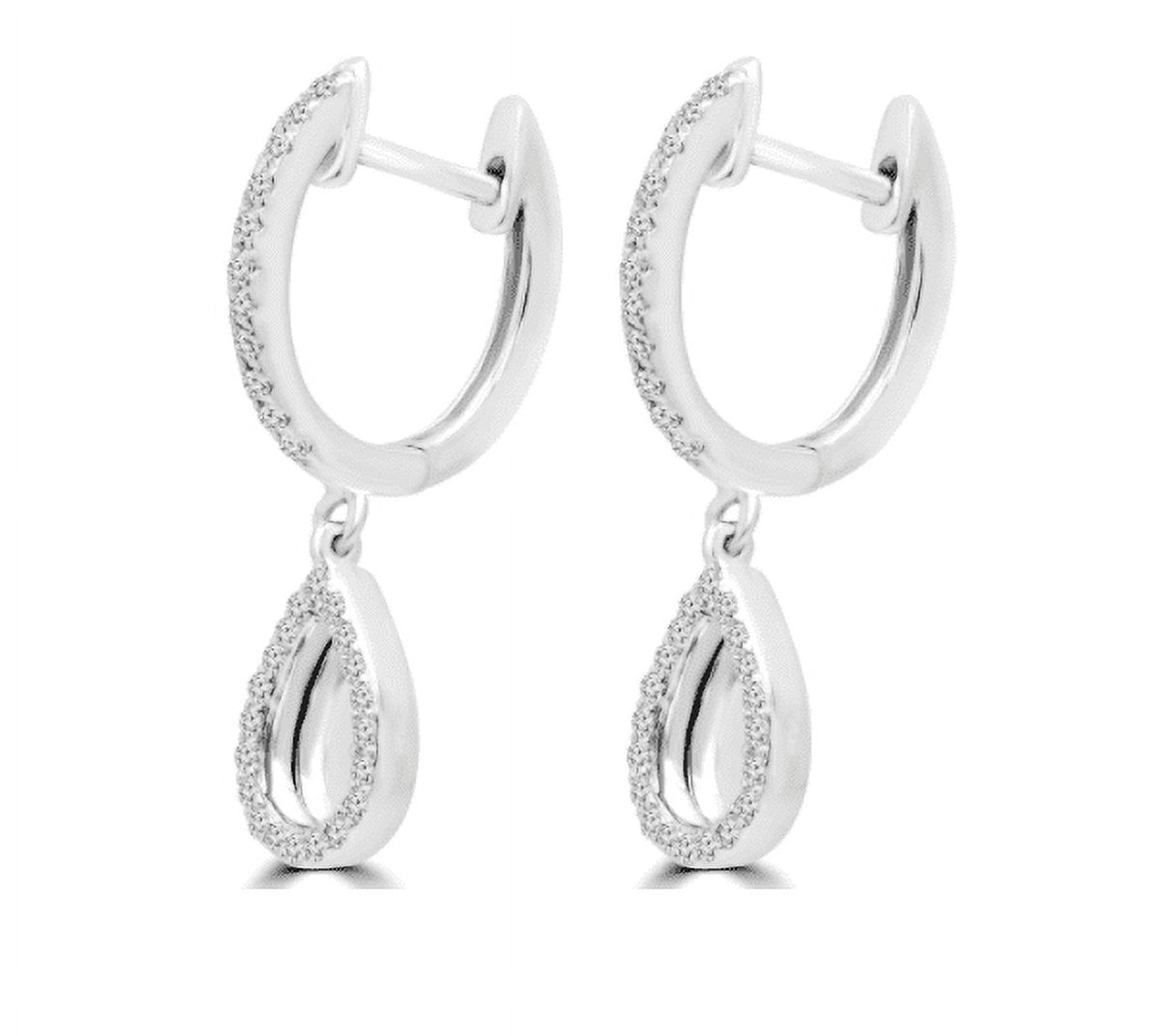 14K White Gold Round Drop Earring Lab Grown Diamond J230310