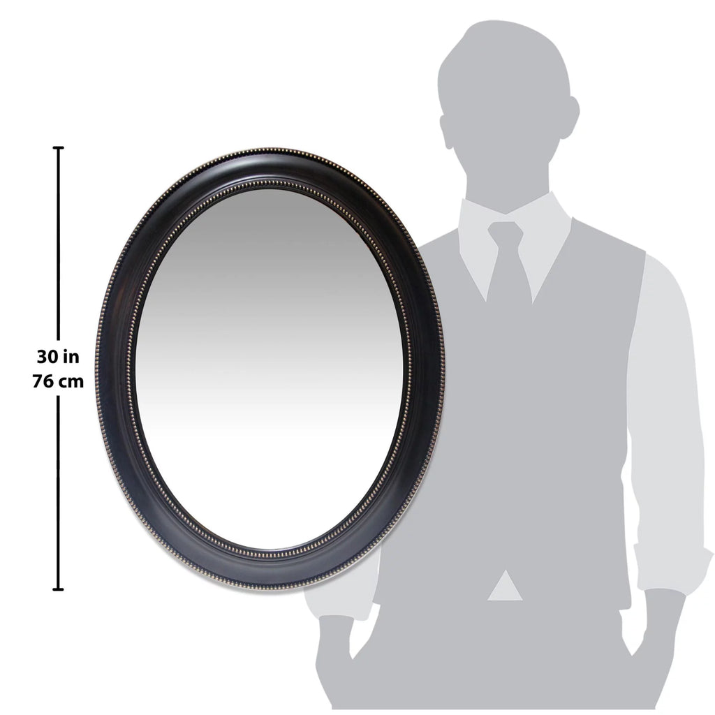 Black and Gold Oval 30-inch Wall Mirror K92064
