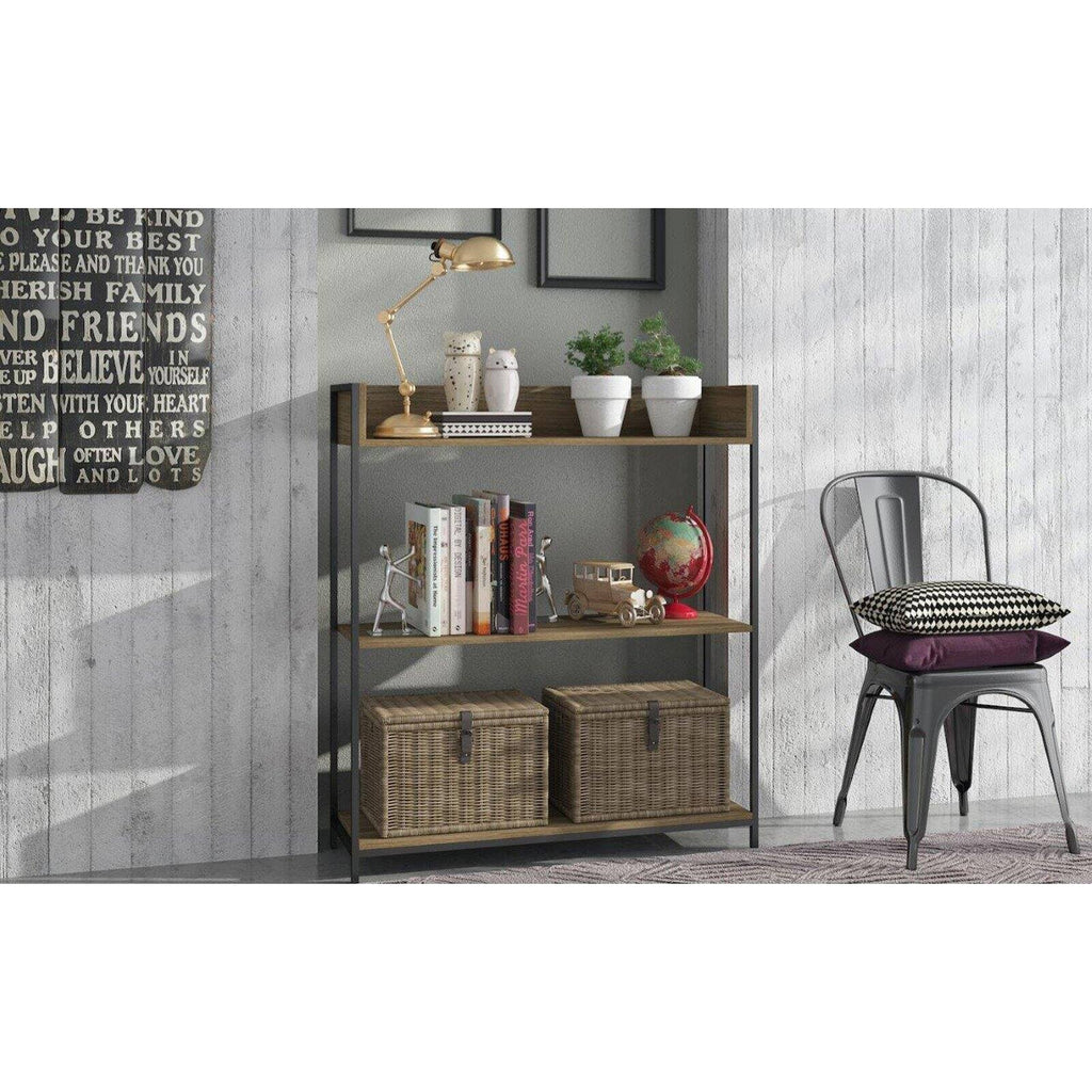 3 Shelves Dark Oak Bookcase H857