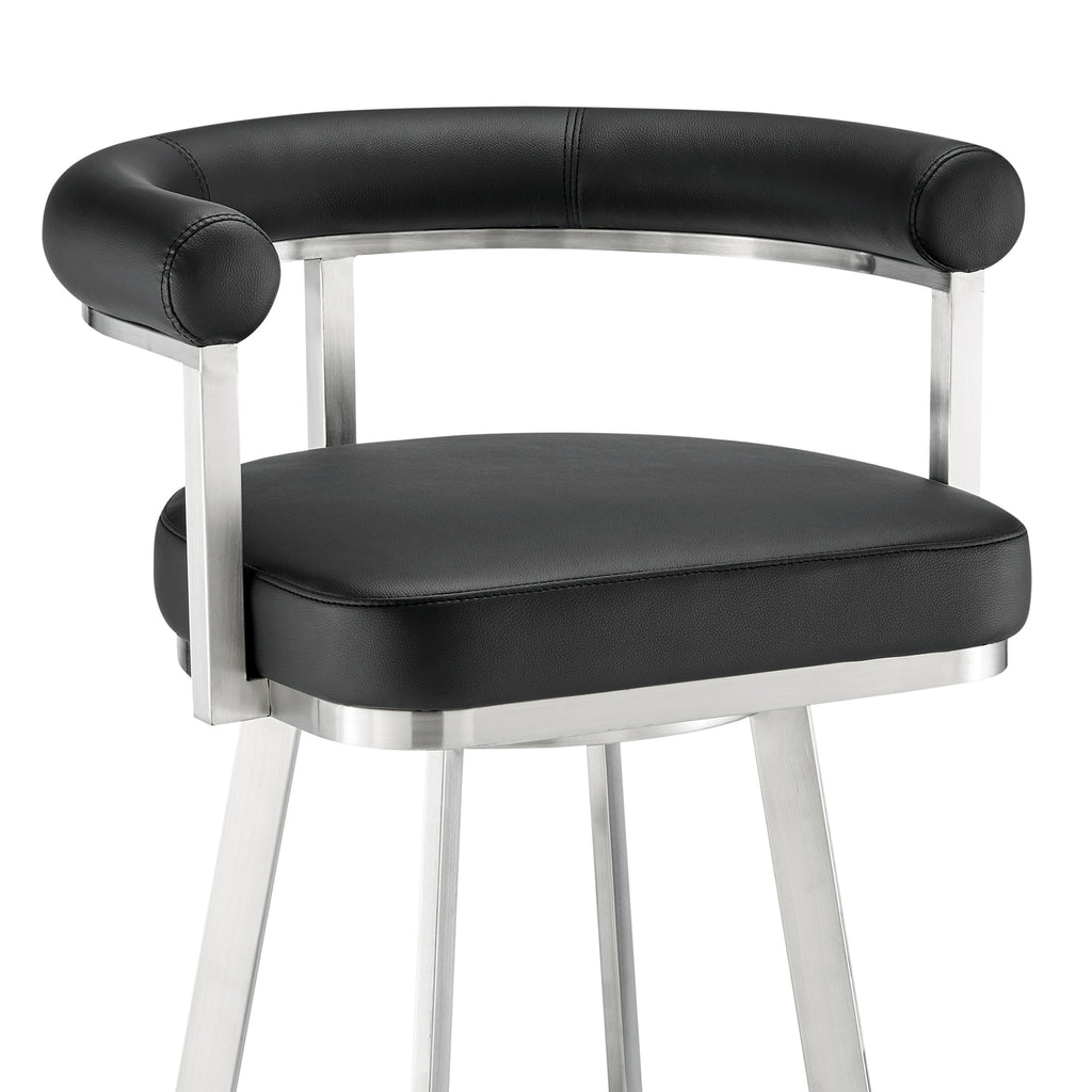 Black/Chrome Swivel Bar Stool K225008