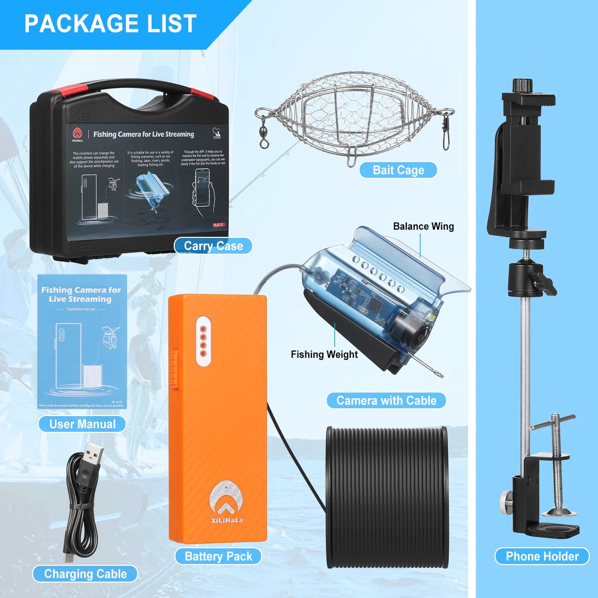 1080P Underwater Fishing Camera with 50M Cable Y3209