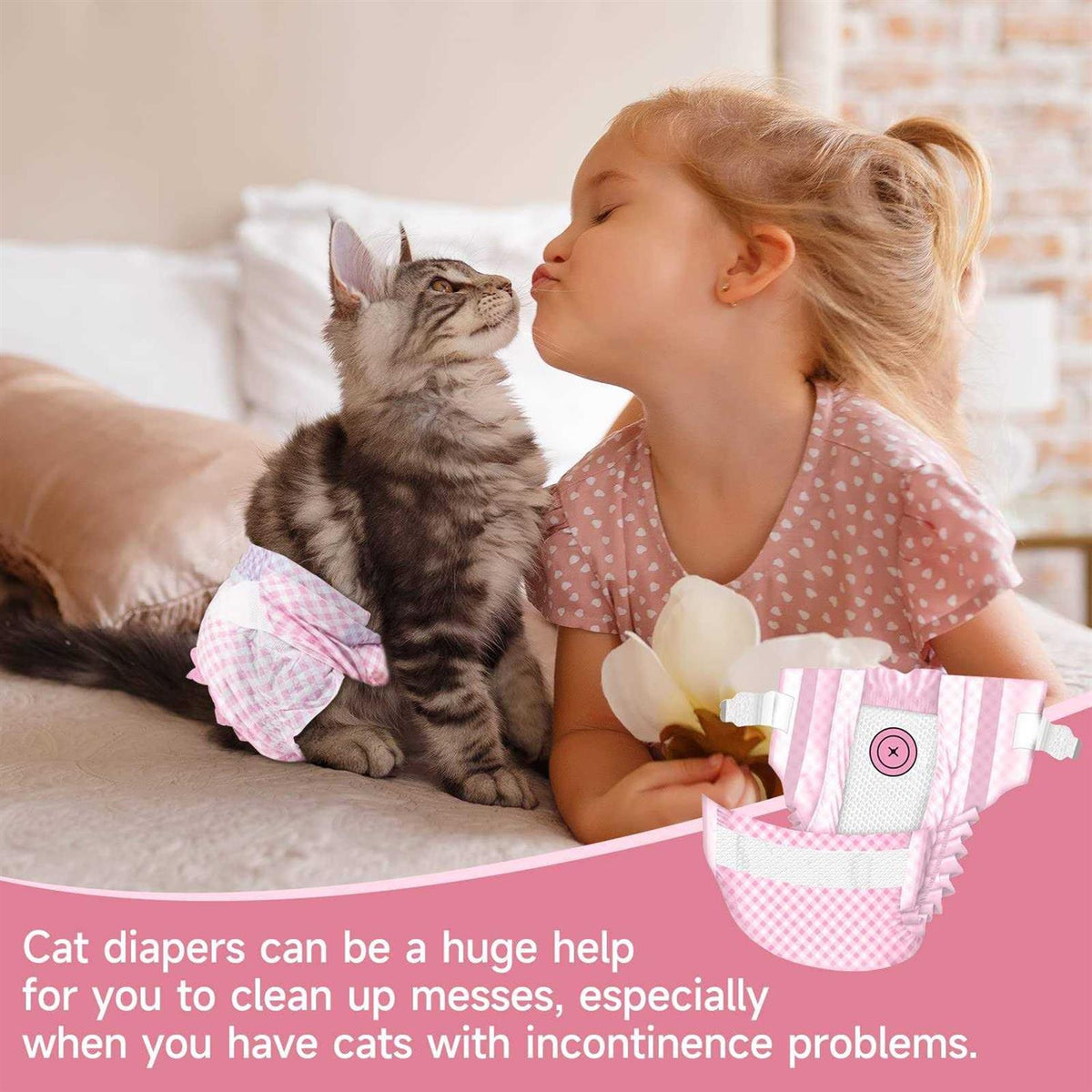 Soft Disposable Cat Diapers with Adjustable Foam Tail Hole L88092