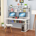White Student Desk with Bookcase G195