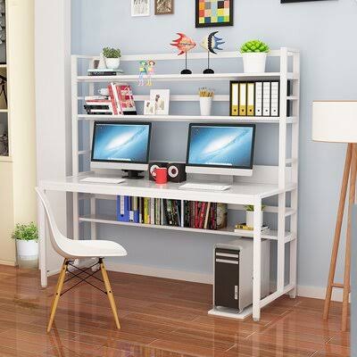 White Student Desk with Bookcase G195