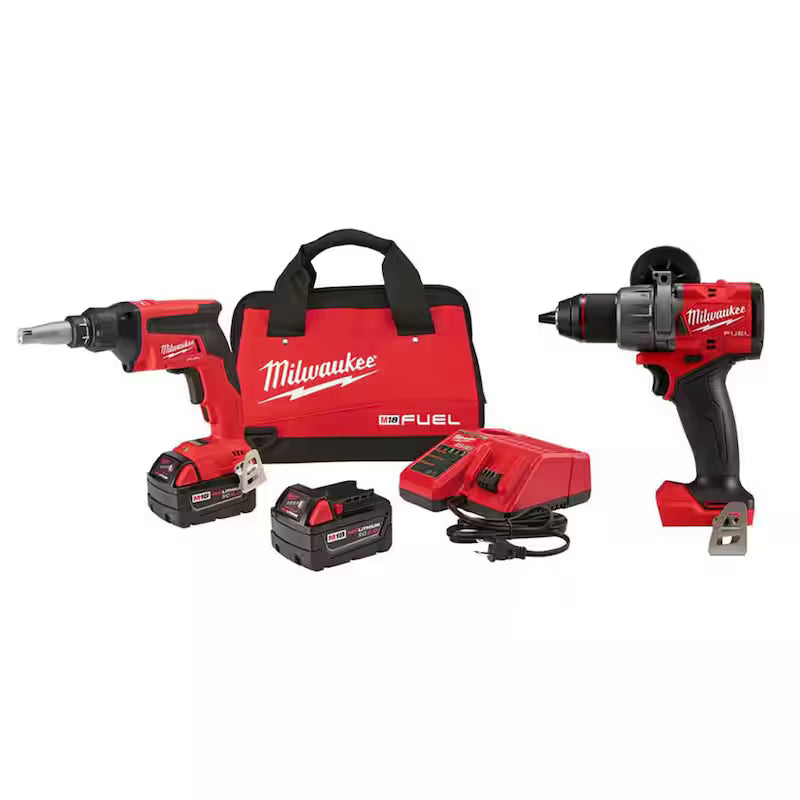 18-Volt Lithium-Ion Brushless Cordless Drywall Screw Gun Kit with Hammer Drill W7311