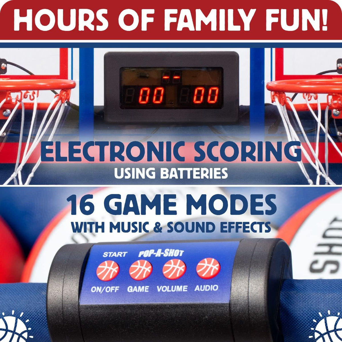 Indoor/Outdoor Dual Shot Basketball Arcade Game with Large LED Scoreboard C961