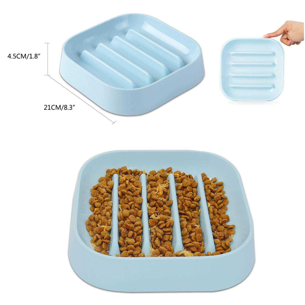 Slow Feeding Dog Bowl Striped Pattern Q850