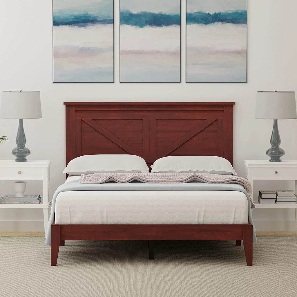 Solid Wood Platform Bed Full Q2076