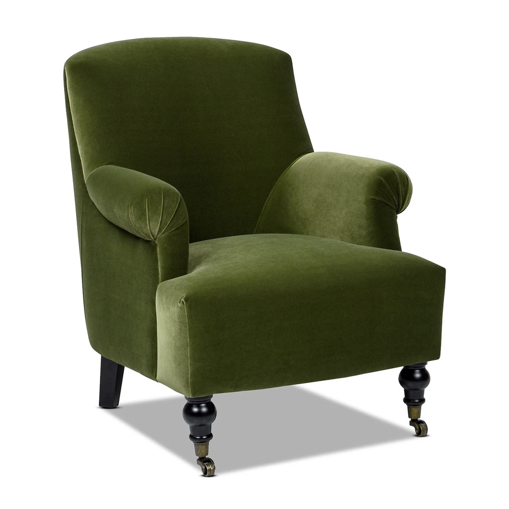 Olive Green Performance Velvet Accent Armchair D153