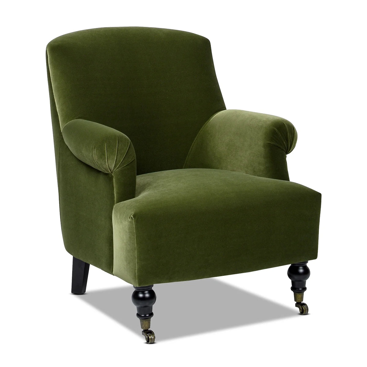 Olive Green Performance Velvet Accent Armchair D153