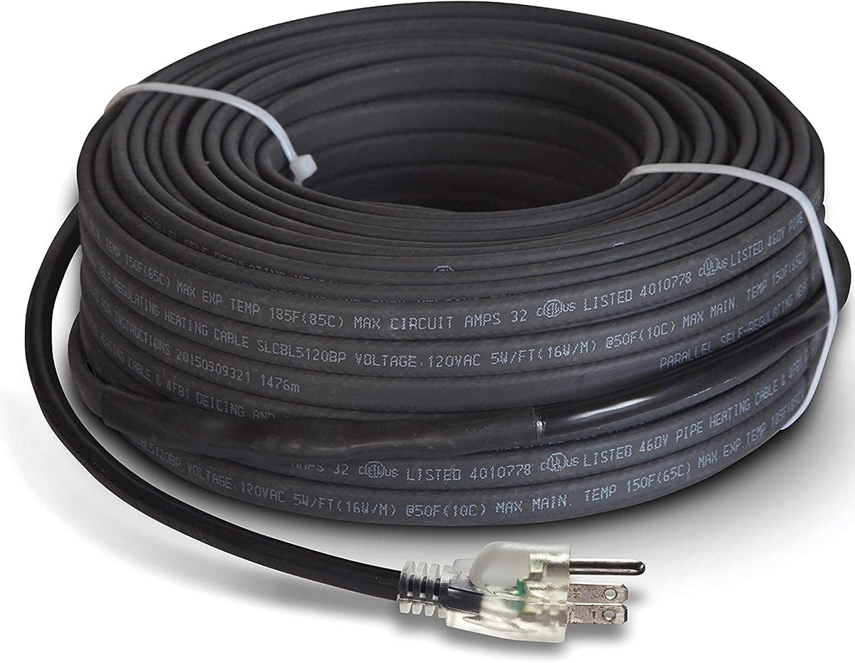 Heavy Duty Self-Regulating Heat Cable 120V 6 watts/FT 18 Feet F42985