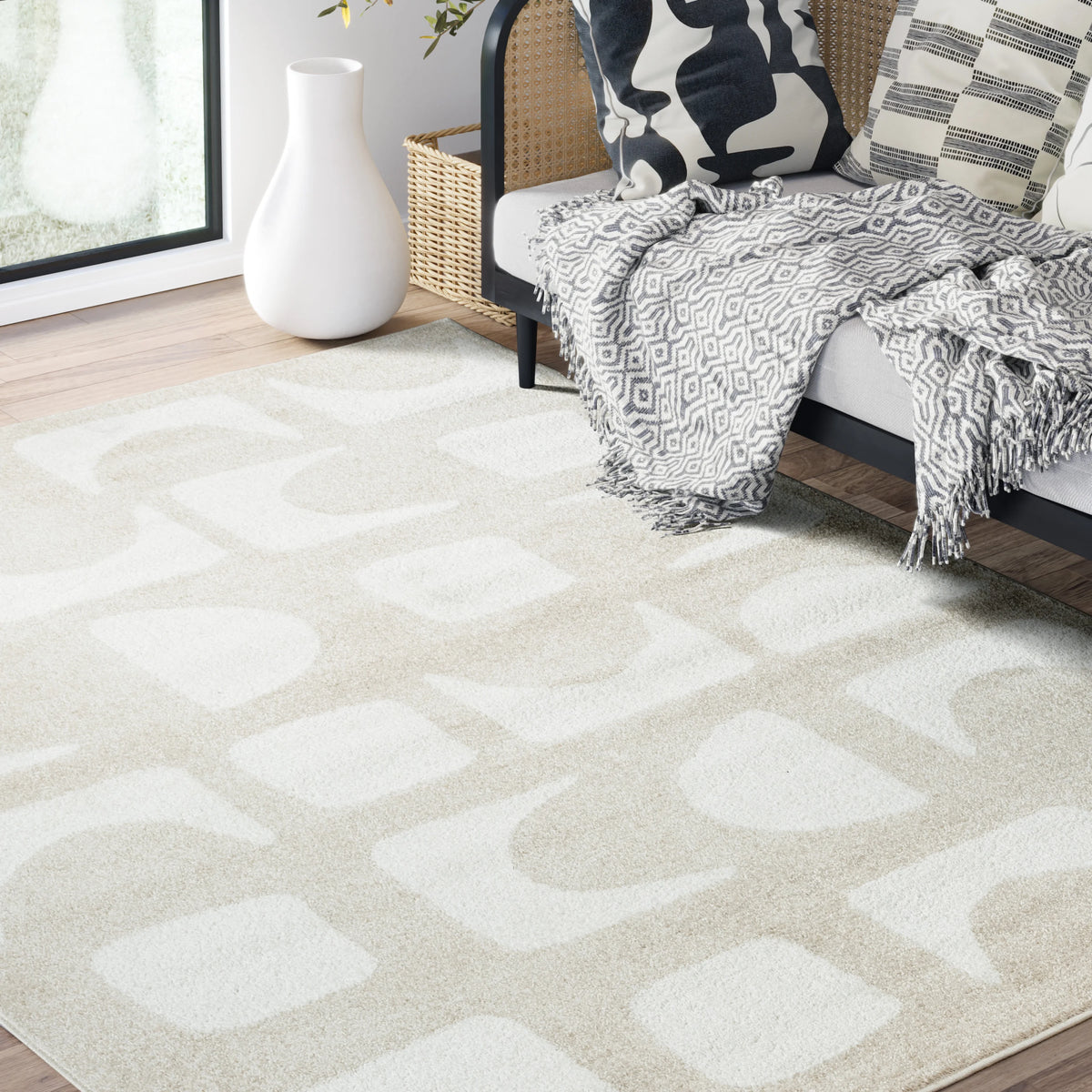6 x 9 Beige Cream Area Rug K57034