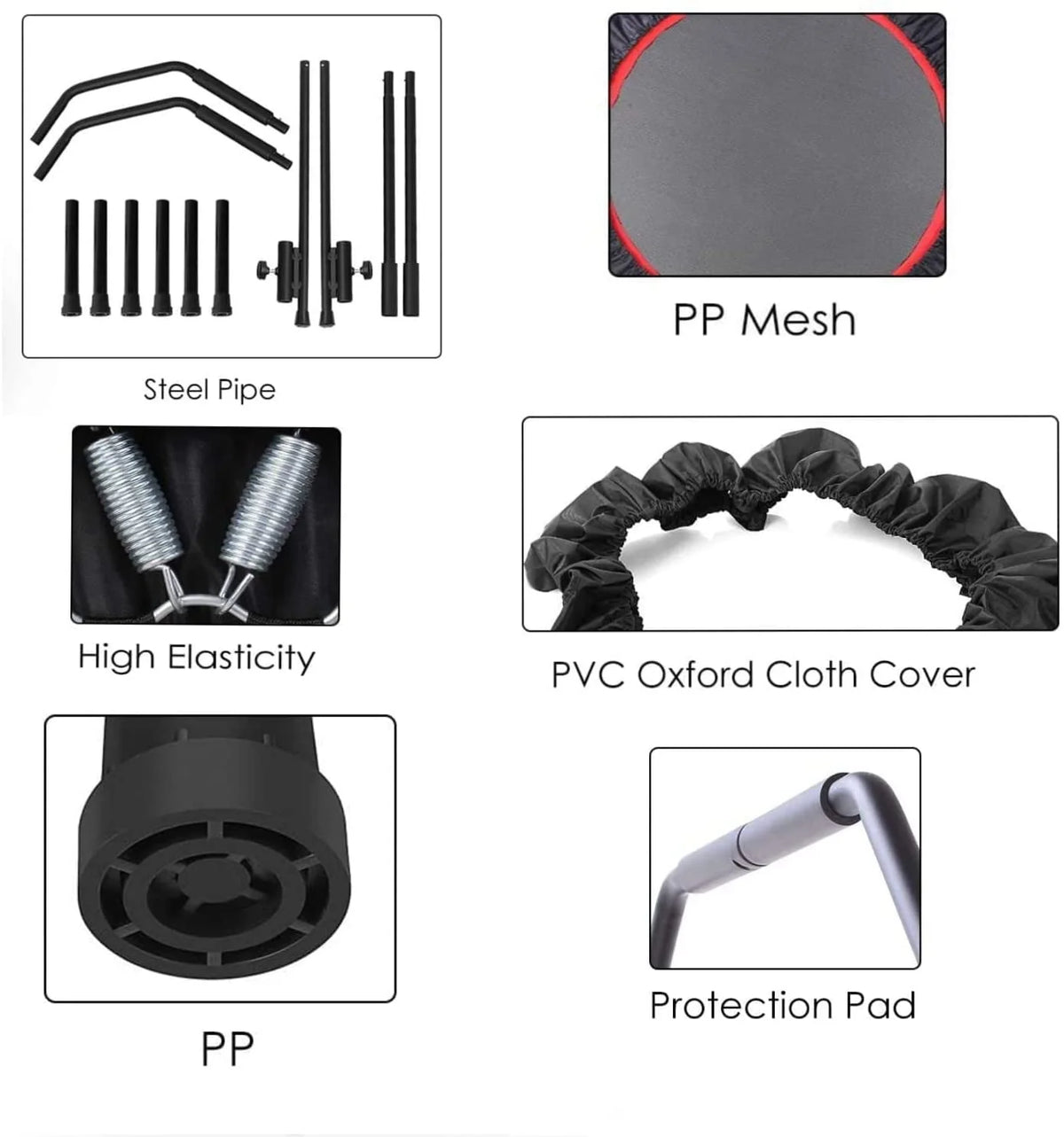40 Foldable Mini Trampoline with Handrail R533786