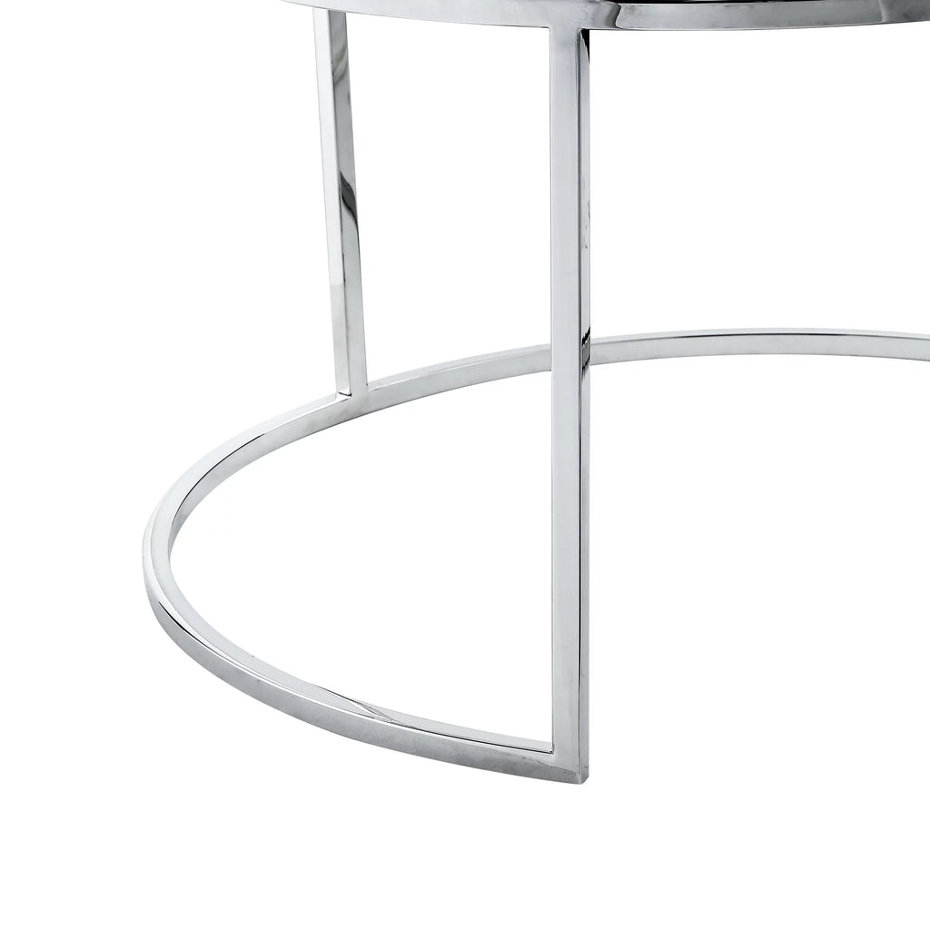Grey Leather PU Upholstered Ottoman Set of 2 J32240