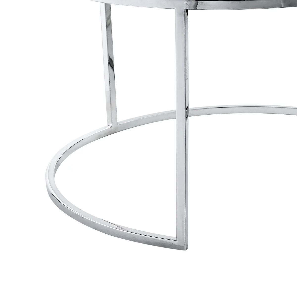 Grey Leather PU Upholstered Ottoman Set of 2 J32240