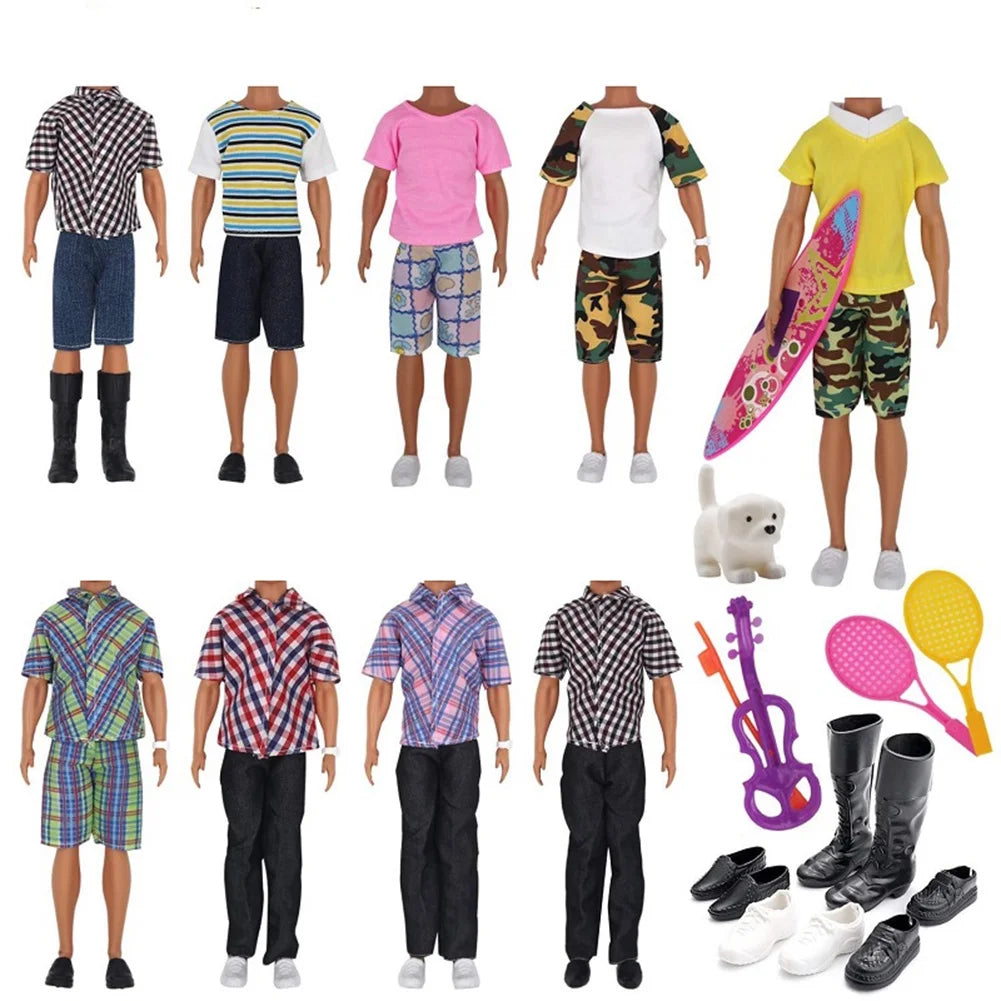 16 Pieces Boyfriend Dolls Clothing Shoes Handmade 11inch Toys M69652
