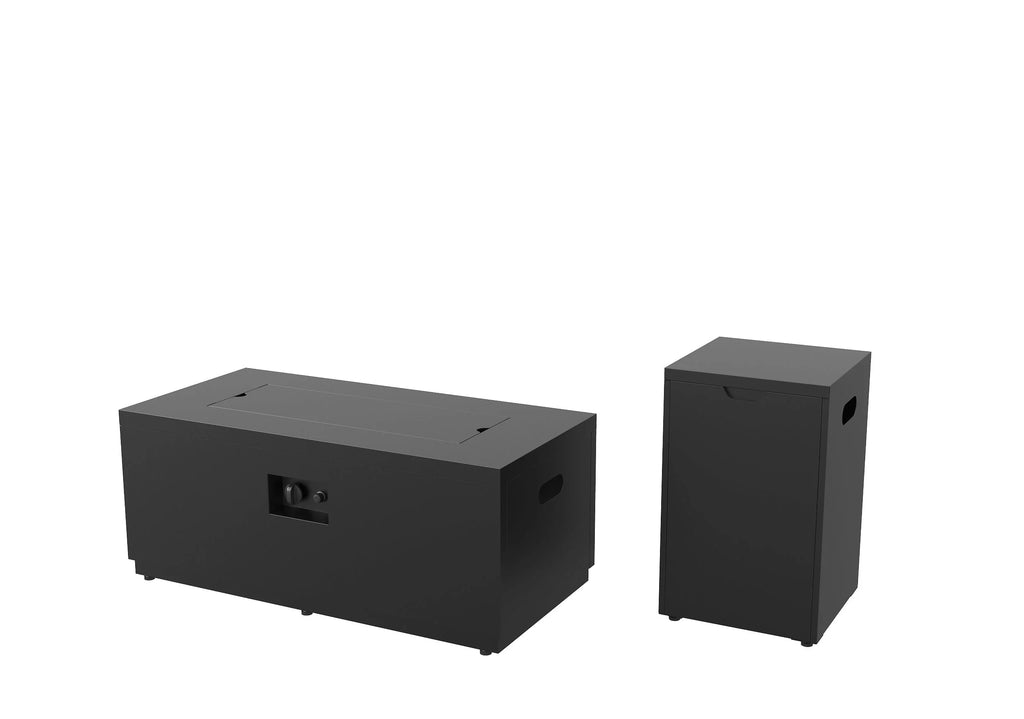 42" Rectangle Gas Fire Pit, Black T87723