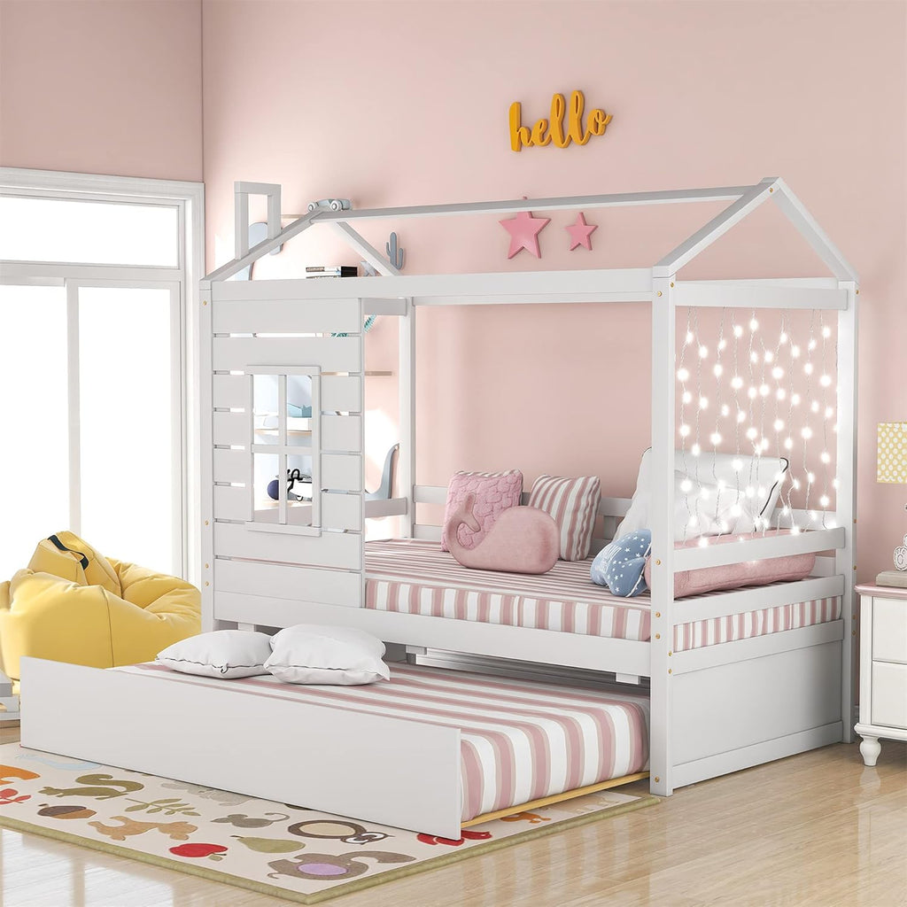 Gray Twin Size Wooden Daybed with Trundle V934500