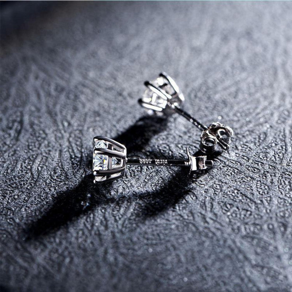 Moissan Diamond Earrings 925 Silver 1 Carat D Color 6 Prongs T31105