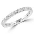14K White Gold Semi-Eternity Wedding Band Ring H75019