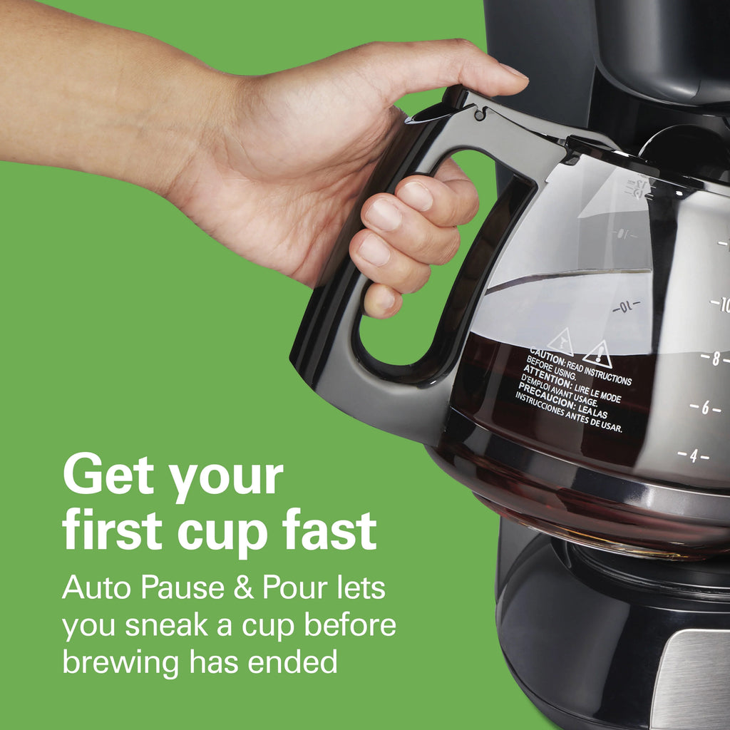 12 Cup Coffee Maker, 96 fl oz, Stainless Steel I646