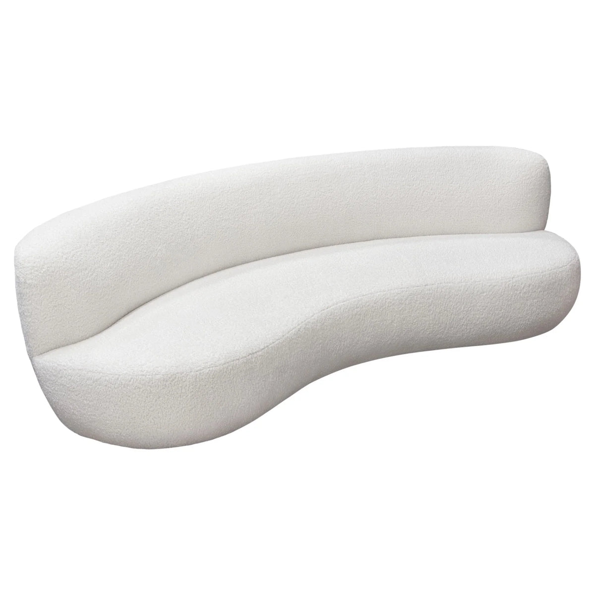 White Faux Sheepskin Curved Sofa S562