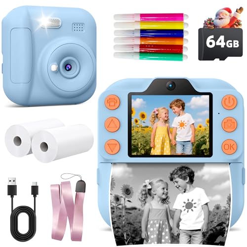 Instant Print Kids Camera 64GB SD Card Pink K363