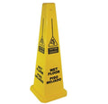 CAUTION Wet Floor Sign, Four Sided, Spanish/English, 36x22, Pkg QTY 5 Y2910