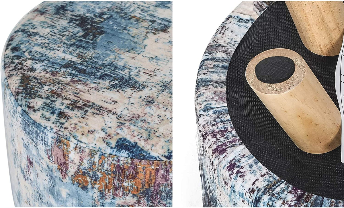 Round Fabric Padded Ottoman Foot Rest Stool N972548