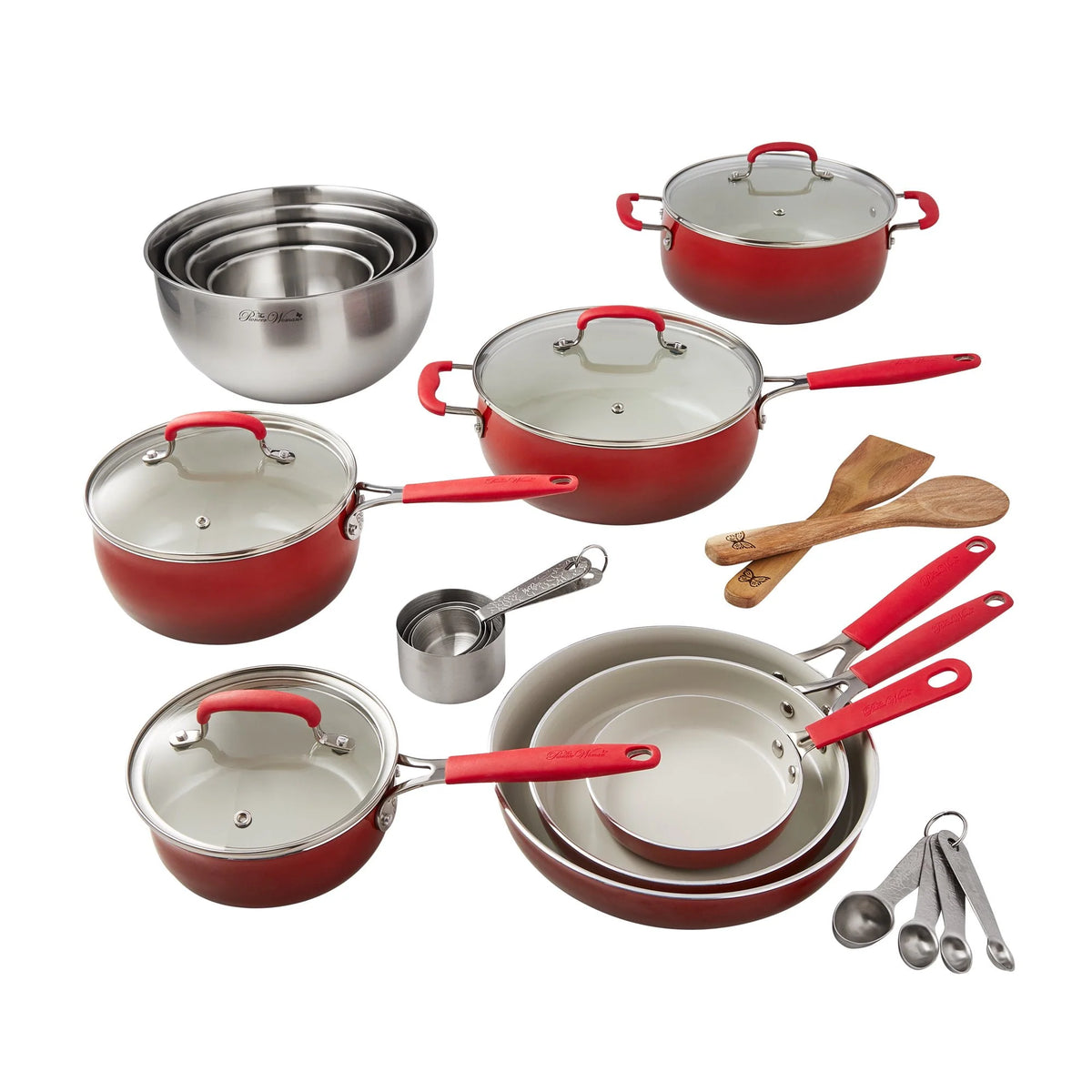 25 Piece Ceramic Nonstick Aluminum Cookware Set C26991