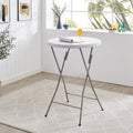 White Round Folding Resin Cocktail Table Z627
