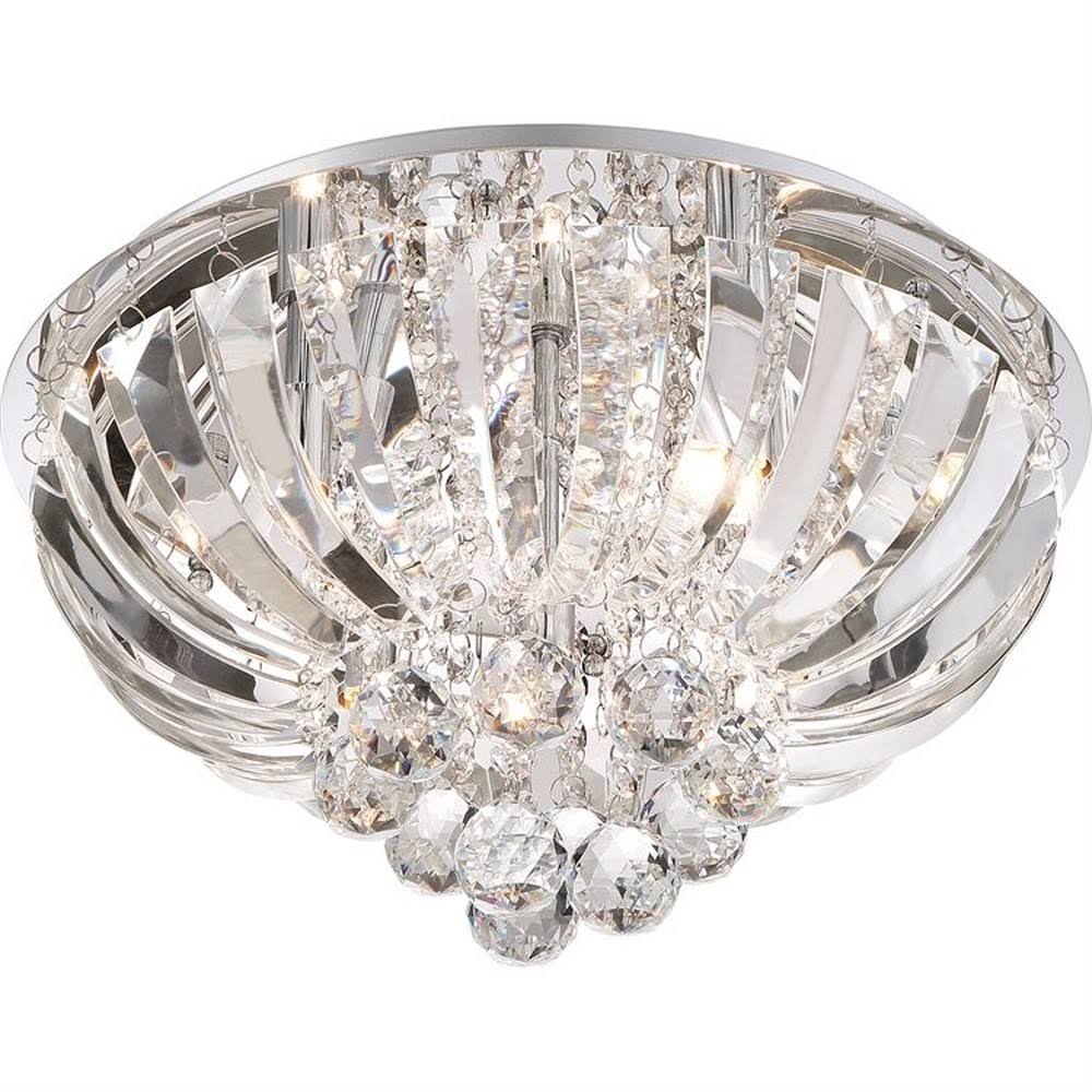 5 Light Flush Mount Polished Chrome Silver J2759