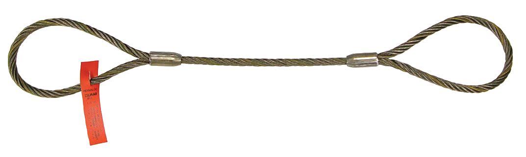 Wire Rope Sling, 10ft L, Vert Cap 19600 lb F6834