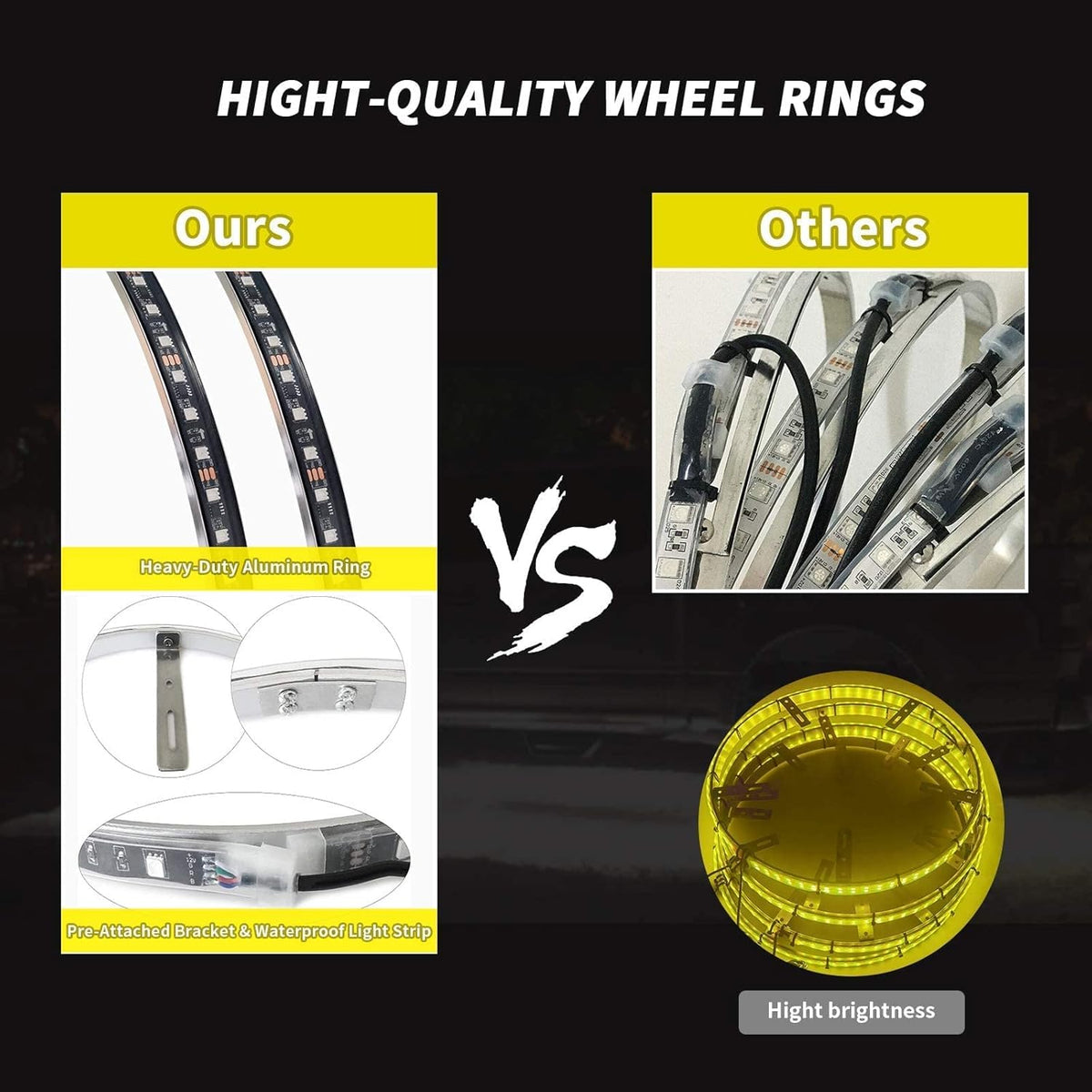 4PCS 17” Waterproof LED Wheel Rim Lights with App Control U953