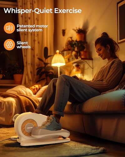 Under Desk Elliptical Electric Leg Exerciser with Remote Control Q41860