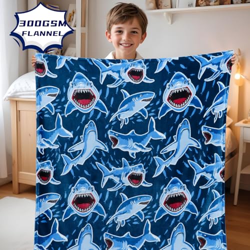 Glow in The Dark Shark Blanket 50x60 inch D2009