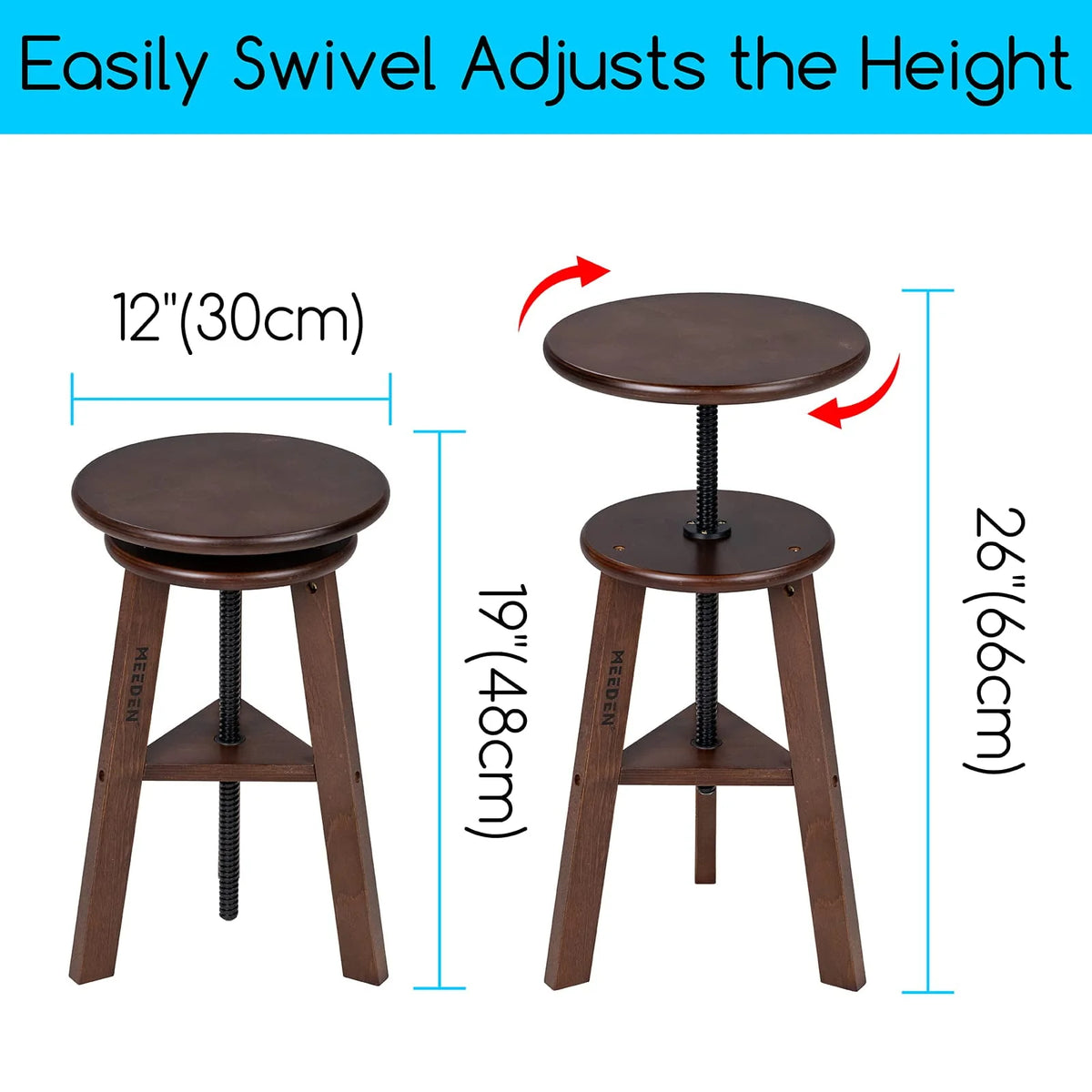 Adjustable Height Beechwood Wooden Drafting Stool D237