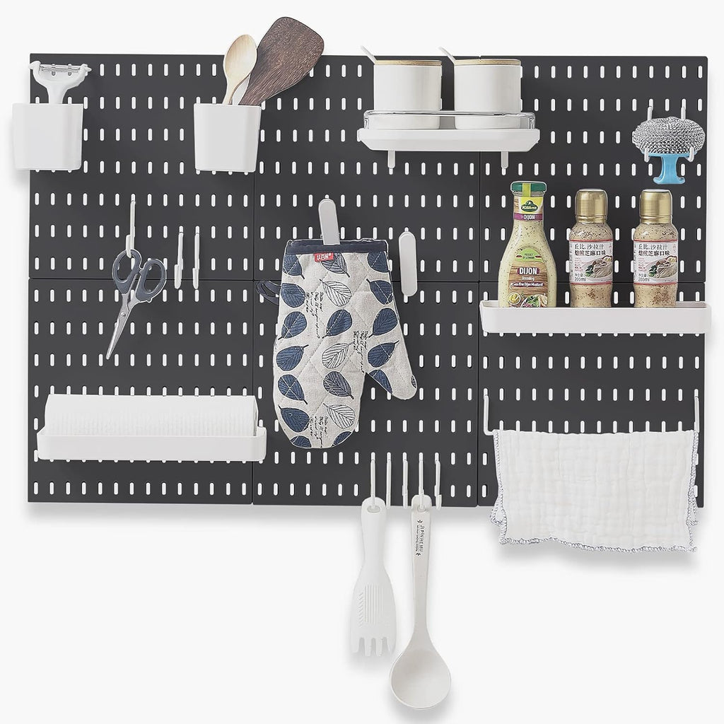 White Pegboard Wall Organizer with 18 Accessories, Pack of 2 V450748