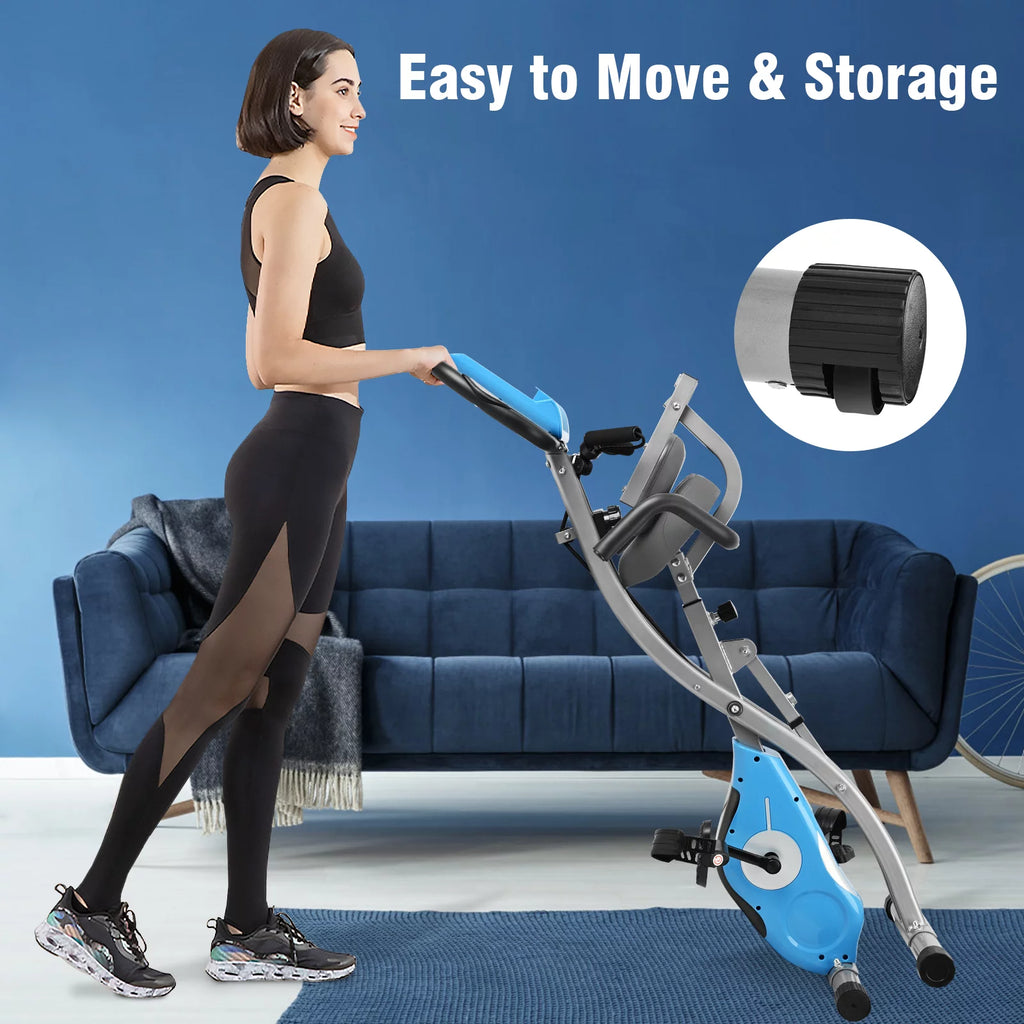 White Magnetic Folding Exercise Bike L716