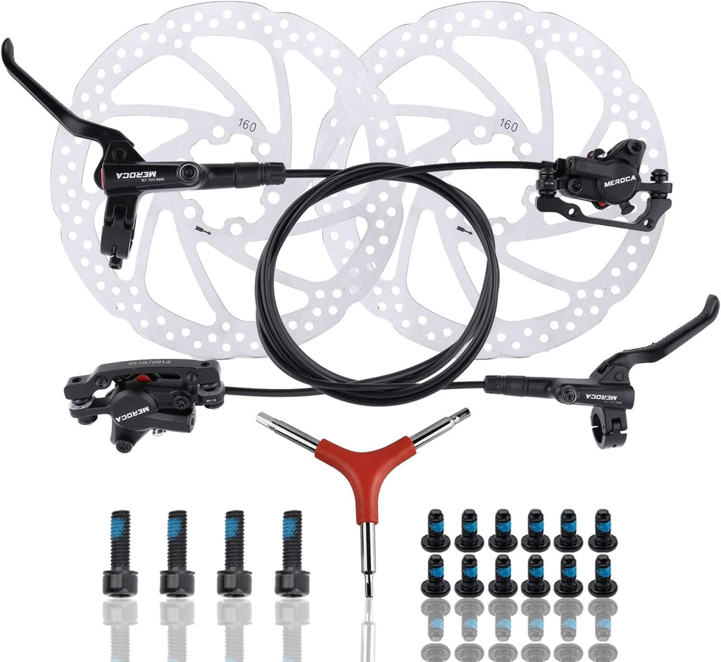 MTB Hydraulic Disc Brake Set with 160mm Rotors, Aluminum Alloy, Pack of 2 J600