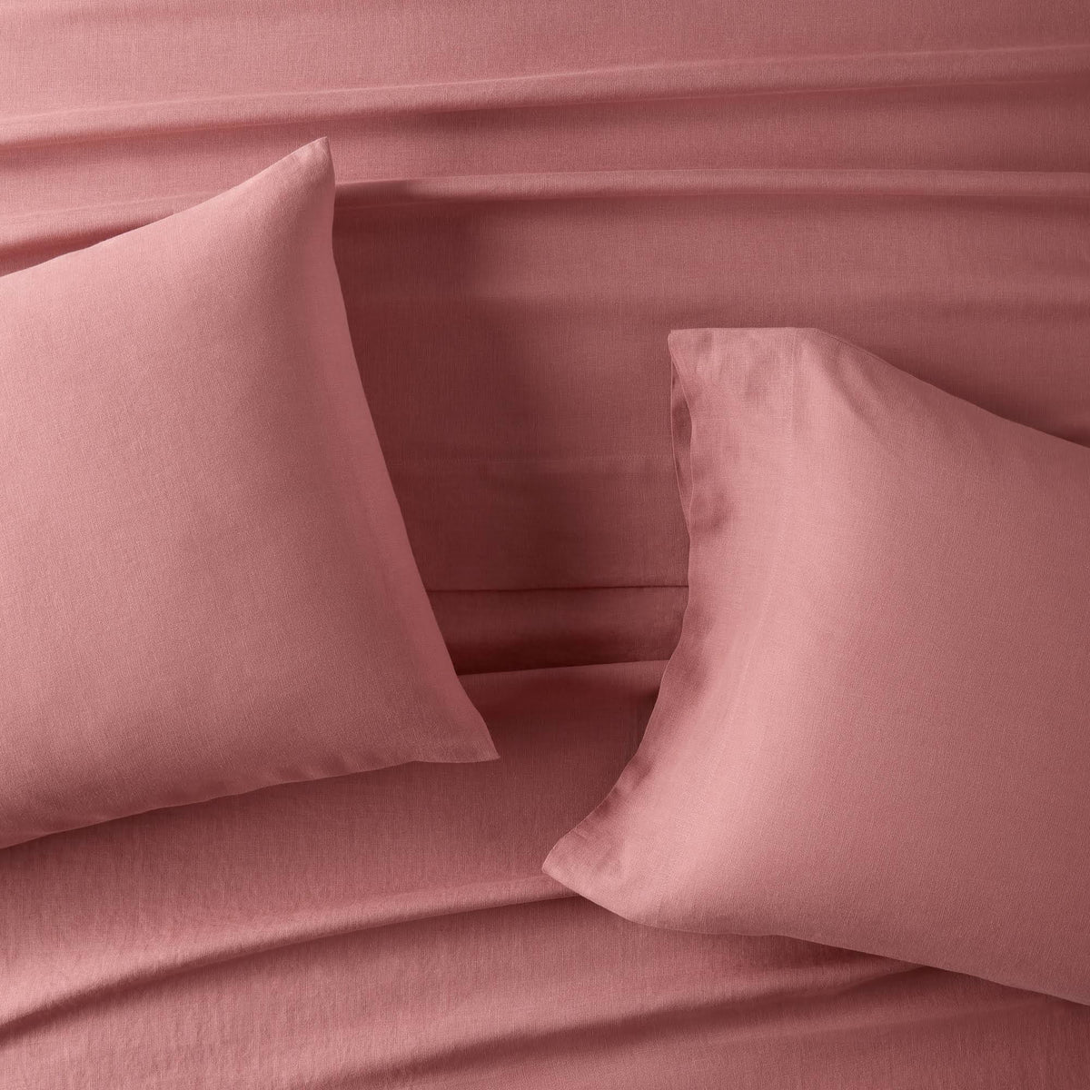 Queen 100% Washed Linen Solid Sheet Set D7232