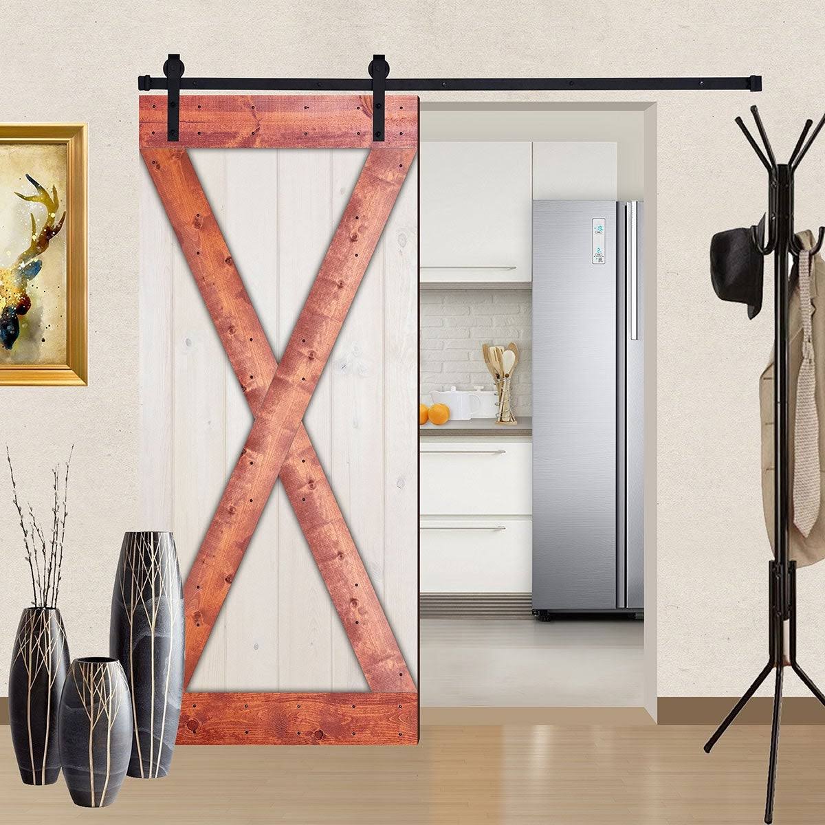 Black & White Contrast Wood Single Barn Door Y254