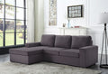 Dark Gray Linen Sofa with Reversible Chaise Y313