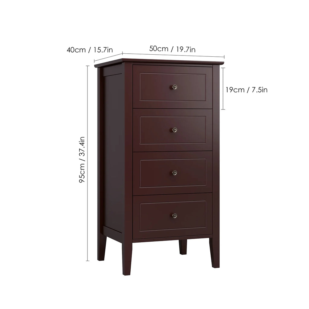 White 4 Drawer Wood Dresser W840229